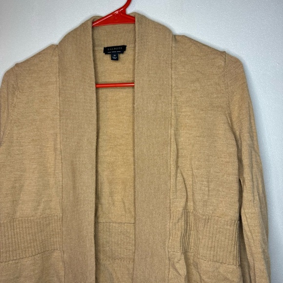 Talbots Tan Open Front Cardigan - Picture 3 of 6